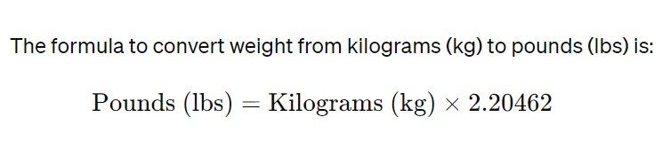 kg to lbs conversion formula